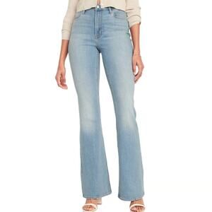 Old Navy High Rise Wow Flare Jeans Light Wash Blue Stretch Womens Size 4